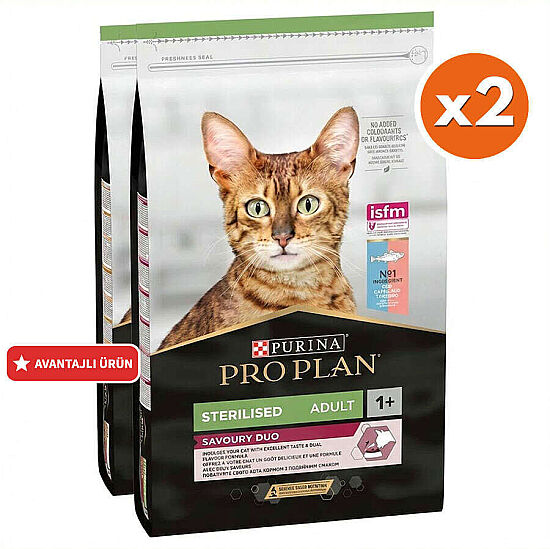 Pro Plan Kısırlaştırılmış Morina ve Alabalık Kedi Maması 10 Kg x 2 Adet + 35 Adet Pro Plan Hairball Pouch - 2