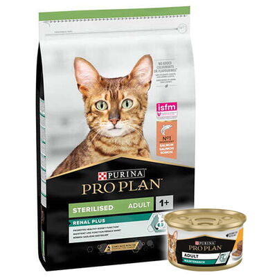 Pro Plan Kısırlaştırılmış Somon Balıklı Kedi Maması 1,5 Kg + Pro Plan 85 Gr Yaş Mama