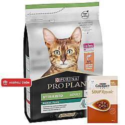 Pro Plan Kısırlaştırılmış Somon Balıklı Kedi Maması 1,5 Kg + 2 Adet Gourmet Çorba - Pro Plan
