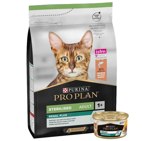 Pro Plan Kısırlaştırılmış Somon Balıklı Kedi Maması 1,5 Kg + Pro Plan 85 Gr Yaş Mama - 1