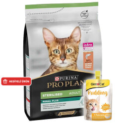 Pro Plan Kısırlaştırılmış Somon Balıklı Kedi Maması 1,5 Kg + Gimcat Kedi Pudingi 150 Gr - Pro Plan