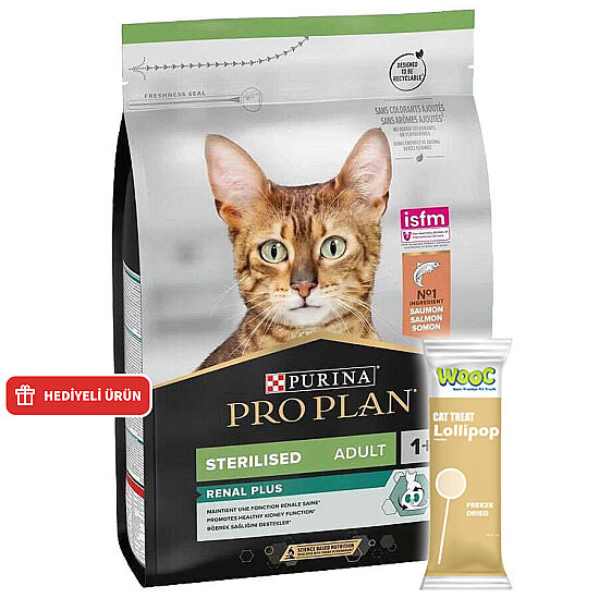 Pro Plan Kısırlaştırılmış Somon Balıklı Kedi Maması 1,5 Kg + Wooc Lolipop Ödül - 1
