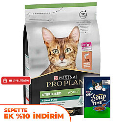Pro Plan Kısırlaştırılmış Somon Balıklı Kedi Maması 1,5 Kg + Felix Soup Time Çorba - Pro Plan