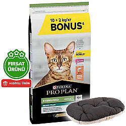 Pro Plan Kısırlaştırılmış Somon Balıklı Kedi Maması 10 + 2 Kg (Toplam 12 Kg) + Ferplast Relax Kedi Yatağı - Pro Plan
