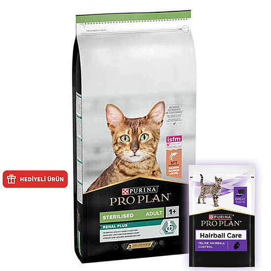 Pro Plan Kısırlaştırılmış Somon Balıklı Kedi Maması 10 Kg + 14 Adet Pro Plan Hairball Pouch - 1
