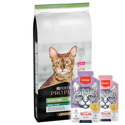 Pro Plan - Pro Plan Kısırlaştırılmış Somon Balıklı Kedi Maması 10 Kg + 5 Adet Wanpy 50 Gr Kedi Çorbası