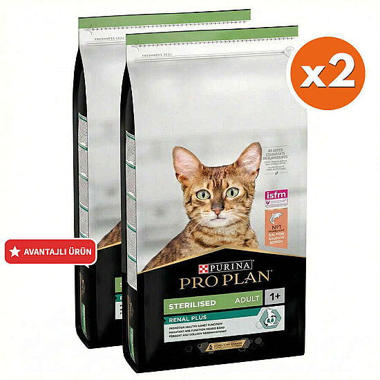 Pro Plan Kısırlaştırılmış Somon Balıklı Kedi Maması 10 Kg x 2 Adet + 35 Adet Pro Plan Hairball Pouch - 2