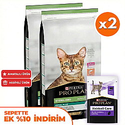 Pro Plan Kısırlaştırılmış Somon Balıklı Kedi Maması 10 Kg x 2 Adet + 35 Adet Pro Plan Hairball Pouch - Pro Plan