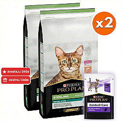 Pro Plan Kısırlaştırılmış Somon Balıklı Kedi Maması 14 Kg x 2 Adet + 35 Adet Pro Plan Hairball Pouch - Pro Plan