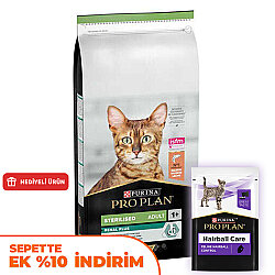 Pro Plan Kısırlaştırılmış Somon Balıklı Kedi Maması 14 Kg + 14 Adet Pro Plan Hairball Pouch - Pro Plan