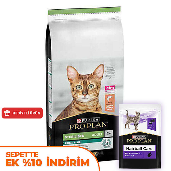 Pro Plan Kısırlaştırılmış Somon Balıklı Kedi Maması 14 Kg + 14 Adet Pro Plan Hairball Pouch - 1