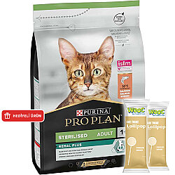 Pro Plan Kısırlaştırılmış Somon Balıklı Kedi Maması 3 Kg + 2 Adet Wooc Lolipop Ödül - Pro Plan