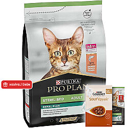 Pro Plan Kısırlaştırılmış Somon Balıklı Kedi Maması 3 Kg + 6 Adet Gourmet Çorba ve 3 Adet Pro Plan Yaş Mama - Pro Plan