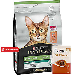 Pro Plan Kısırlaştırılmış Somon Balıklı Kedi Maması 3 Kg + 6 Adet Gourmet Çorba - Pro Plan