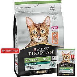 Pro Plan Kısırlaştırılmış Somon Balıklı Kedi Maması 3 Kg + 3 Adet Pro Plan Yaş Mama - Pro Plan