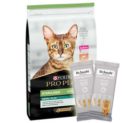 Pro Plan - Pro Plan Kısırlaştırılmış Somon Balıklı Kedi Maması 3 Kg + 2 Adet Dr Sacchi 4 lü Creamy Ödül