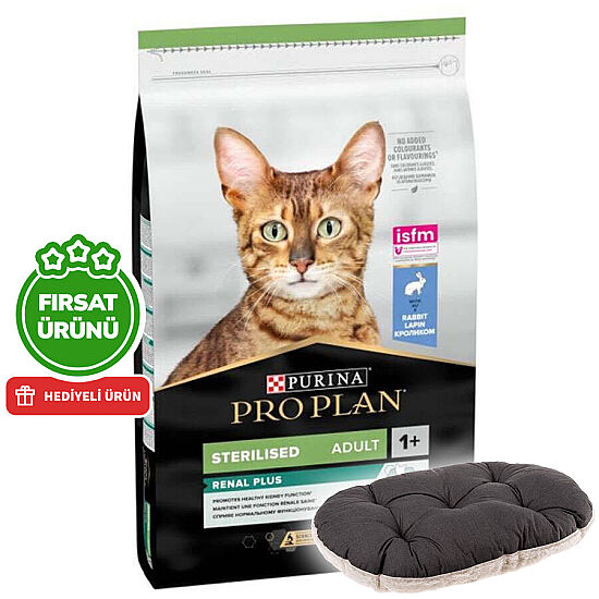 Pro Plan Kısırlaştırılmış Tavşanlı Kedi Maması 10 Kg + Ferplast Relax Kedi Yatağı - 1