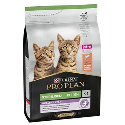 Pro Plan Kitten Sterilised Somonlu Kısırlaştırılmış Yavru Kedi Maması 3 Kg + 3 Adet Pro Plan 85 Gr Yaş Mama
