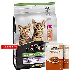 Pro Plan Kitten Sterilised Somonlu Kısırlaştırılmış Yavru Kedi Maması 3 Kg + 2 Adet Gourmet Çorba - Pro Plan