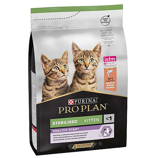 Pro Plan Kitten Sterilised Somonlu Kısırlaştırılmış Yavru Kedi Maması 3 Kg + 2 Adet Gourmet Çorba - 2