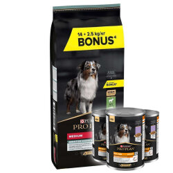 Pro Plan Kuzu Etli Hassas Köpek Maması 14 + 2,5 Kg (Toplam 16,5 Kg) + 3 Adet Pro Plan 400 Gr Konserve - Pro Plan