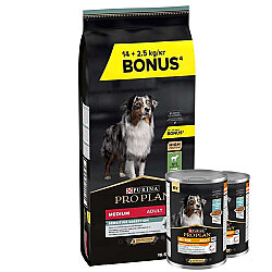 Pro Plan Kuzu Etli Hassas Sindirim Köpek Maması 14 + 2,5 Kg (Toplam 16,5 Kg) + 2 Adet Pro Plan Konserve 400 Gr - Pro Plan