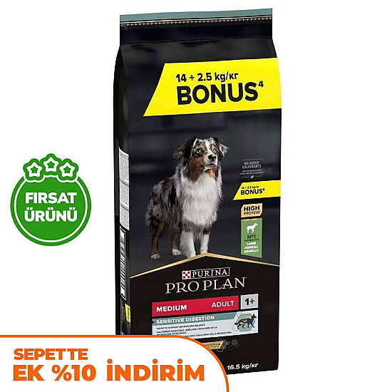 Pro Plan Kuzu Etli Hassas Sindirim Köpek Maması 14 + 2,5 Kg (Toplam 16,5 Kg) + 2 Adet Pro Plan Konserve 400 Gr - 2