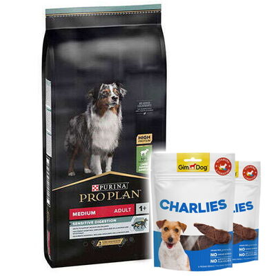 Pro Plan Kuzu Etli Hassas Sindirim Köpek Maması 10 Kg + 2 Adet Gimdog 70 Gr Köpek Ödülü - 1
