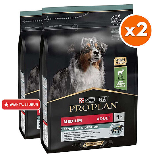 Pro Plan Kuzu Etli Hassas Sindirim Köpek Maması 3 Kg x 2 Adet - 1
