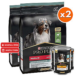 Pro Plan Kuzu Etli Hassas Sindirim Köpek Maması 3 Kg x 2 Adet + 3 Adet Pro Plan Konserve - Pro Plan