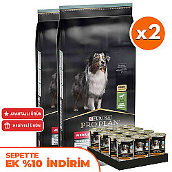 Pro Plan Kuzu Etli Hassas Sindirim Köpek Maması 14 Kg x 2 Adet + 12 Adet Pro Plan Konserve - Pro Plan