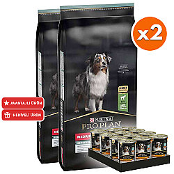 Pro Plan Kuzu Etli Hassas Sindirim Köpek Maması 14 Kg x 2 Adet + 12 Adet Pro Plan Konserve - Pro Plan