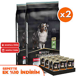 Pro Plan Kuzu Etli Hassas Sindirim Köpek Maması 14 Kg x 2 Adet + 36 Adet Pro Plan Konserve 400 Gr - Pro Plan