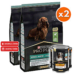 Pro Plan Mini Lamb Kuzulu Küçük Irk Köpek Maması 3 Kg x 2 Adet + 3 Adet Pro Plan Konserve - Pro Plan