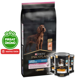 Pro Plan Large Athletic Sensitive Büyük Irk Somonlu Köpek Maması 14 Kg + 3 Adet Köpek Konservesi 400 Gr - Pro Plan