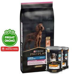 Pro Plan Large Athletic Sensitive Büyük Irk Somonlu Köpek Maması 14 Kg + 2 Adet Köpek Konservesi 400 Gr - Pro Plan