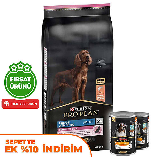 Pro Plan Large Athletic Sensitive Büyük Irk Somonlu Köpek Maması 14 Kg + 2 Adet Pro Plan Konserve 400 Gr - 1
