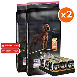Pro Plan Large Athletic Sensitive Büyük Irk Somonlu Köpek Maması 14 Kg x 2 Adet + 12 Adet Pro Plan Konserve - Pro Plan