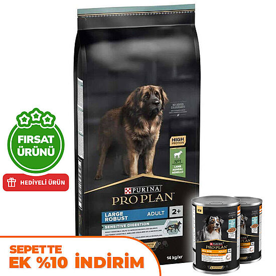 Pro Plan Large Robust Kuzu Etli Büyük Irk Köpek Maması 14 Kg + 2 Adet Pro Plan Konserve 400 Gr - 1