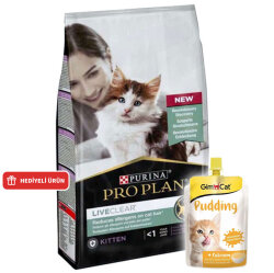 Pro Plan Live Clear Kitten Hindi Etli Yavru Kedi Maması 1,4 Kg + Gimcat Kedi Pudingi 150 Gr - Pro Plan
