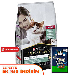 Pro Plan Live Clear Kitten Hindi Etli Yavru Kedi Maması 1,4 Kg + Felix Soup Time Çorba - Pro Plan