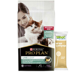 Pro Plan - Pro Plan Live Clear Kitten Hindi Etli Yavru Kedi Maması 1,4 Kg + Wooc Kedi Lolipopu
