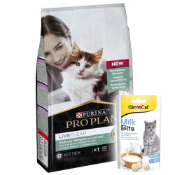 Pro Plan Live Clear Kitten Hindi Etli Yavru Kedi Maması 1,4 Kg + 2 Adet Gimcat Sütlü Kedi Ödül Tableti - Pro Plan