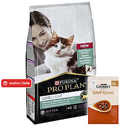 Pro Plan Live Clear Kitten Hindi Etli Yavru Kedi Maması 1,4 Kg + 2 Adet Gourmet Çorba - Pro Plan