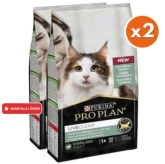 Pro Plan Live Clear Sterilised Hindi Kısırlaştırılmış Kedi Maması 7 Kg + 35 Adet Pro Plan Hairball Pouch - 2
