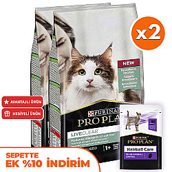 Pro Plan Live Clear Sterilised Hindi Kısırlaştırılmış Kedi Maması 7 Kg + 35 Adet Pro Plan Hairball Pouch - Pro Plan