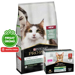 Pro Plan Live Clear Sterilised Hindi Kısırlaştırılmış Kedi Maması 7 Kg + Pro Plan Yaş Mama 85 Gr x 10 Adet - Pro Plan