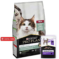 Pro Plan Live Clear Sterilised Hindi Kısırlaştırılmış Kedi Maması 7 Kg + 14 Adet Pro Plan Hairball Pouch - Pro Plan