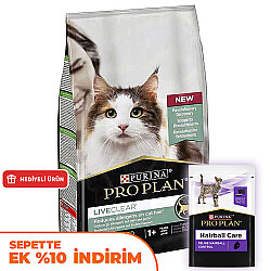 Pro Plan Live Clear Sterilised Hindi Kısırlaştırılmış Kedi Maması 7 Kg + 14 Adet Pro Plan Hairball Pouch - Pro Plan