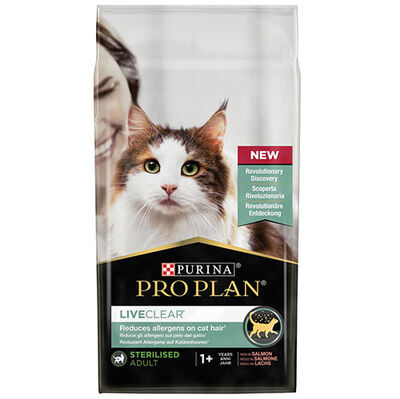 Pro Plan Live Clear Sterilised Somonlu Kısırlaştırılmış Kedi Maması 1,4 Kg + Wooc Kedi Lolipopu